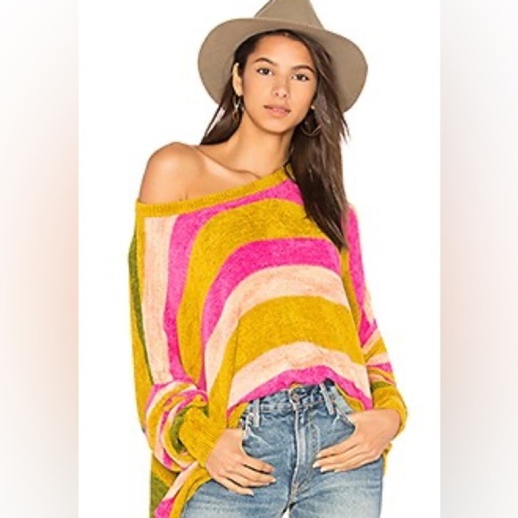 Free People All About You Oversized Striped Pullover Long Sleeves Sweater XS - Picture 1 of 8